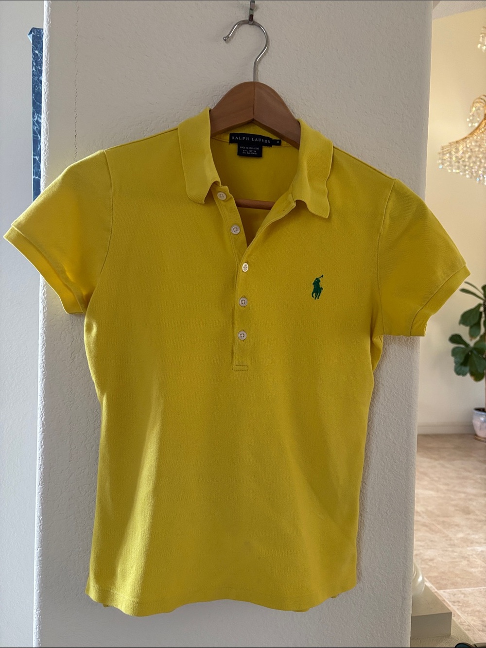 Ralph Lauren Yellow Polo Shirt with Green Pony